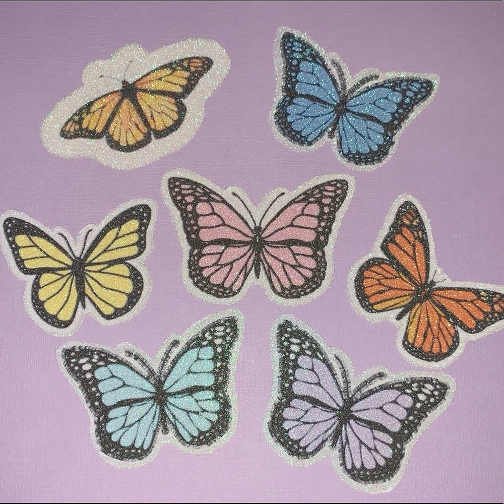 Glitter butterfly stickers
